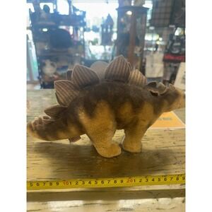 GUND Tan Brown Stegosaurus Dinosaur Plush Stuffed Animal 13" Vintage Toy Rare